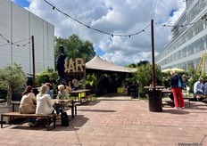 The large hospitality area had been moved outside, partly because hall 3 was closed.