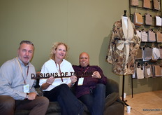 Alphons Boshoven, Claire Declemy, and Elvis Josepha from Design of the Time, which showcased the new Mendocino collection 2024, inspired by the coast of California (the light and the waves).