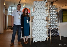 Jan van 't Hof and Naomi Remijn from the studio of the same name, which showed acoustic, handmade panels inspired by Zeeland traditional costumes.