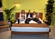 Revor Group's marketing team, with from left to right Fien Tytgat, Robin Saelens and Inge Heernaert - on Robin's favourite bed...