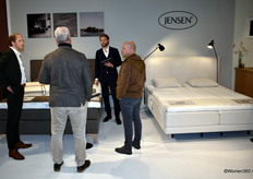 Dennis Pronk (left) and Lars de Ruiter (second from right) from Hilding Anders, who showed the latest sleep collections from brands Pullman, Jensen and Carpe Diem Beds.