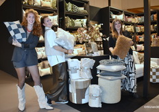 Lisa Schouten, Laurien Deken and Jessie Baudjou of CLAUDI, which showed its collections of handmade cushions Pure, Chic and Eclectic.