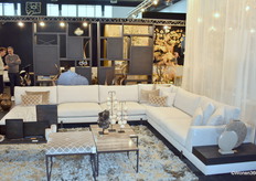 René Brouwer (right) of RB Collection talking to a visitor.