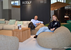 Agent René Thuys with Axelle Harinck of Roolf Outdoor Living. According to René, "the baby outdoors is out of the incubator".