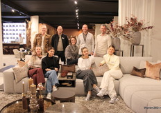 From left to right Marco, Marc, Jeffrey, Peter, Colette, Eva, Alies, Lynn, Demi-Claire on Eight Furniture's Carrara sofa.