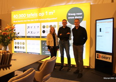 From left to right, Ineke van Dijk, Frank Willems and Leon Pompen at Van der Drift Meubelen's eye-catching screen.