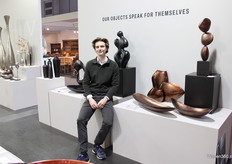 Robin Jacobs of DV Design is at the fair with self-designed, natural shapes finished in silver leaf.