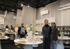 Jeroen Van den Heuvel and Hannah Verboven present the Salt & Pepper collection at the Fine Dining & Living stand.