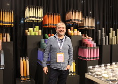 Luc Steurs at Rastelli's candle collection.