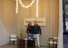 Marshia Tijssen and George Barratt-Jones with the personalised and new pendant lamp.
