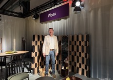 Peter van Lommel at some of Woak's products.