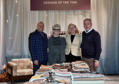 Elvis Josepha, Conny Gruijters, Claire Declemy and Alphons Boshoven with the latest fabrics from Designs of the Time.