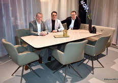 CEO Maikel Ruijs, Max Verstegen and Peter van Schie of bert plantagie, posing on the Dinner Talk programme.