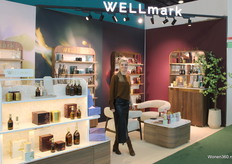 Marleen van den Bogaart at her Wellmark booth.