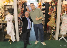 Eef (left) and his colleague next to the new Summer and Blue collection.