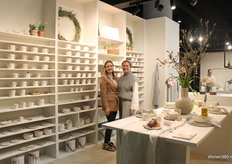 Mariëtte and Niki next to Bastion Collections' June collection.