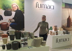 Founder and designer Pauline De Graeve with the Alto collection and Arco collection.