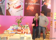 Mare and Maurits at the notebooks of A-Journal, the family-run company from Rotterdam.