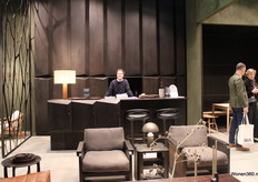 Guido at Ethnicraft's dark-coloured stand.