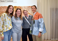 Marie Libeert, Ann Debosschere (she does the Netherlands), Joke Lizy and Aline Dewever of Limited Edition, posing at the new seasilk collection Dune Couture - the petals of a lily.