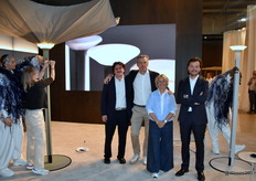 The Anamon (shown left and right in this image) received a lot of interest at the fair. The parasol was designed by Kris Van Puyvelde and opens like a blooming flower