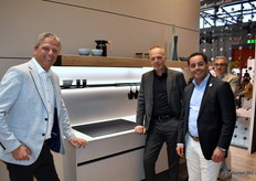 There, Falmec Benelux's Dutch team also showed off, with general manager Eddy van Tongeren (centre) and account managers Bart Jansen and Jarl Ammerlaan (right).