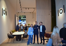Louise Noppe, Lennert Vermeulen and Andreas Deklerck of Joli, which presented timeless tables and chairs with a focus on sustainability.