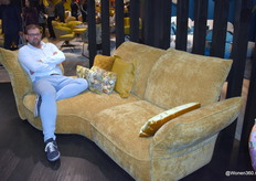 And Arnold Augustinus of HADU Furniture, on Koinor's new sofa Abby, a modular sofa fitted with a 'sliding back'.