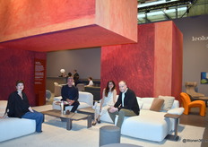 Leolux's international ambition is clearly visible at the impressive stand, with, from left to right, Eva Reuvers, Charel Weultjes, Ollie Peeters and Ben Salden - seated on Yaba Pushelberg's Olen Sofa.